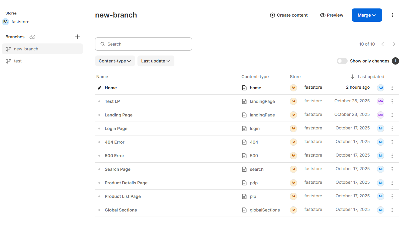 Managing versions and branches