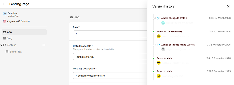 Managing versions and branches